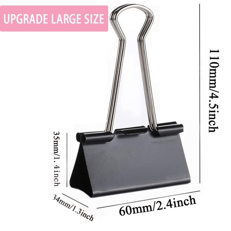 KAKAMINA Extra Large Binder Clips 2.4 Inch (24 Pack)  Upgrade Giant Paper Clips Big Clips Paper Clamps for Office and Home Supplies  Black - Image 4